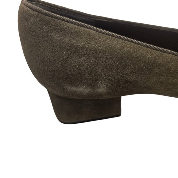 Vintage 1990s Pierre Michel Womens Brown Suede & Patent Leather Heels Size 10B - Picture 9 of 12